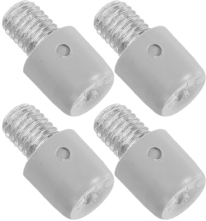 HOMOCONO Adattatori Connettori per Scopino Wc 4 Pezzi in Plastica ABS e Ferro Zincato, Viti di Fissaggio per Manici di Ricambio, Accessori Bagno per Pulizia e Manutenzione Wc