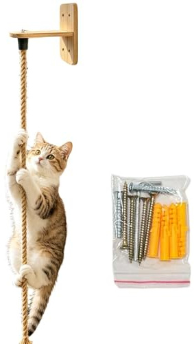 Katzen-Wandseile 2 Meter Langes Haustierspielzeug Mit Sprungbrett | Klettergerüst Aus Naturseil Für Haustiere für Kätzchen: , Kratzen und Ruhen, drinnen & draußen, Zuhause, Korridor,