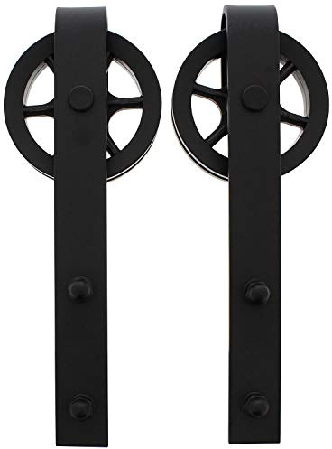 INTERSTEEL - 2-teiliges Laufrollen-Set Wheel Mattschwarz - Schiebetürrollen für Schiebetüren, Innentüren und Wandschränke - 340 mm
