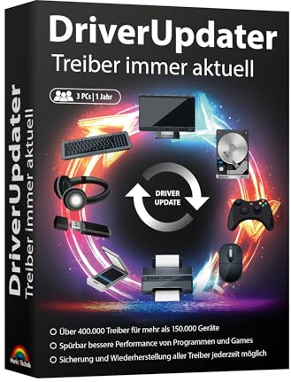 DriverUpdater - Treiber immer aktuell halten für Windows 11, 10, 8.1, 8, 7 - 3 PCs - 1 Jahre Laufzeit