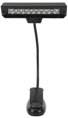 VBESTLIFE Tragbare Notenpultleuchte zum Anstecken von LED Buchbeleuchtungen USB und AAA Batteriebetriebene Leselampe im Bett Voll Einstellbar