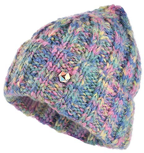 DongBao Knit Beanie Hat, Ladies Winter Hats Soft Warm Knitted Beanies Cap Corkscrew Knitted Slouchy Beanie Hats Multicoloured