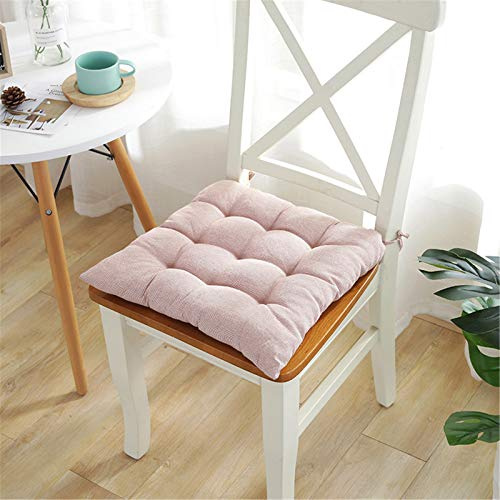 EXQULEG 2pc Set Stuhlkissen, Filz Quadrat Sitzkissen Stuhlkissen Bankkissen Bodenkissen Stuhlauflage für Indoor und Outdoor, 40x40x8 cm (Rosa)