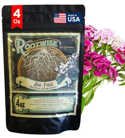 Rootwise Bio-Phos (4 oz) | Natural Phosphorus Fertilizer and Soil Activator for Plants | Organic Microbial Blend and Root Stimulator for Plants that Boosts Nutrient Uptake and Soil Health