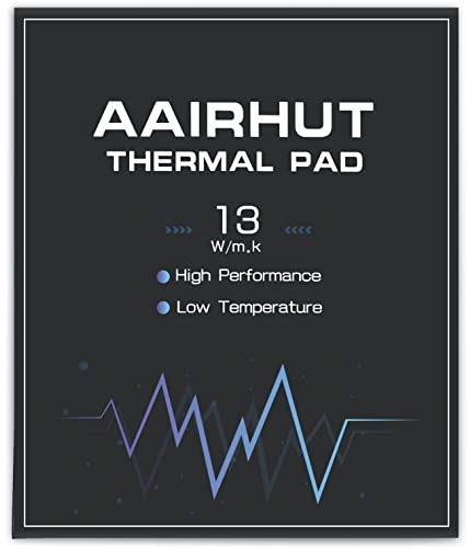 Aairhut Thermal Pad 13W/mK, 120x120x1.5mm Silicone Cooling Pad GPU CPU Non Conductive Heat Resistance Extreme Odyssey Cover with Dual Self-Adhesive Films for PC Laptop Heatsink/GPU/CPU/LED