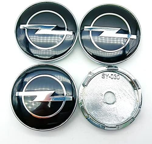 AKXBEFU Stück Radnabenkappen für Opel Astra H G J Insignia Mokka Zafira Corsa 60mm, Nabendeckel Radnabenabdeckung Nabenkappen Felgendeckel Radkappen Wheel Hub Caps