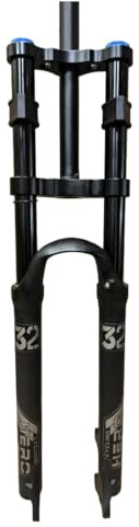 HSQMA DH Downhill Mountain Bike Suspension Fork 26 27.5 29 Inch Travel 160mm MTB Air Fork Double Shoulder Front Fork 1-1/8 Straight Tube With Lockout (Color : Red, Size : 26inch)