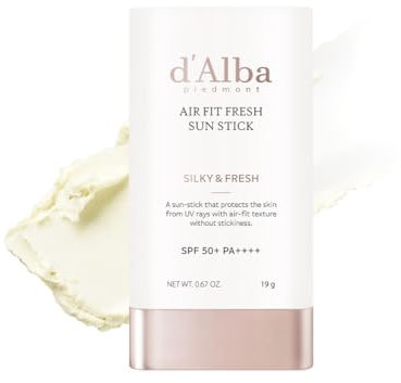 d'Alba Air Fit Fresh Stick SPF50+PA++++, Vegan, Nicht-klebrig, Seidiges Puder-Finish, Sonnenschutz für unterwegs, Koreanische Hautpflege, 19 g / 0,67 oz.