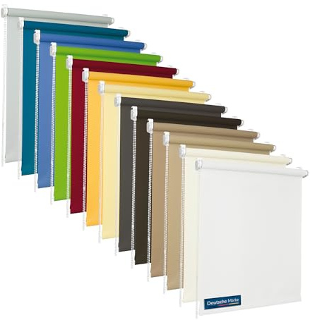 TEXMAXX® Rollo lichtdurchlässig und Blickdicht ohne Bohren - 115 x 150 cm Stoffbreite (Rollobreite 119 cm) in Dunkel Beige/Rollos für Fenster ohne Bohren als Sichtschutz Fenster innen inkl. Zubehör