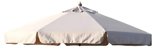 BricoShopping Telo di Ricambio per Ombrellone da Giardino con PALO CENTRALE 300 Gr/mq Impermeabile CON TASCHE RINFORZATE 8 Stecche Top Superiore di Copertura tessuto Airvent (Mt 3 Tondo)