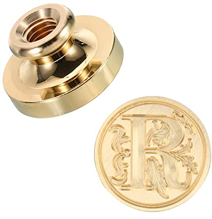 PATIKIL Alphabet R Wachs Siegel Stempel Initiale Buchstabe Versiegeln Kopf | Wachs Stempel, Messing, Klassisch Retro, für Umschlag Einladungskarten