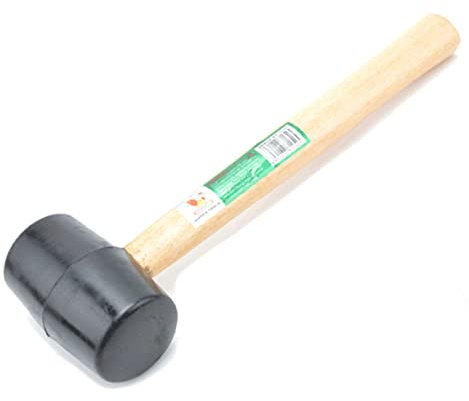Mikikit 300g Double Headed Hammer Hardwood Shaft Black for Woodworking Tiles Glass