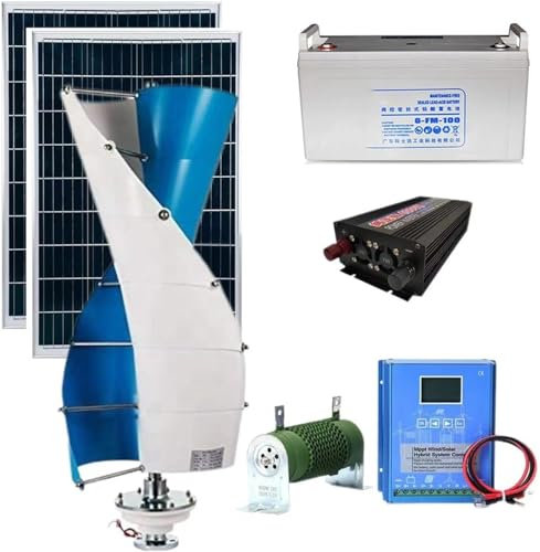 XINRISHENG 3000W vindkraftverk generatorpaket med laddningskontroller + 100w*2 solpanel + 12v 100Ah batteri + 4000W inverterare vindkraftverk,220v