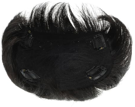 Postizo para Hombres de Cabello Humano Negro Aspecto Natural y Ventilación