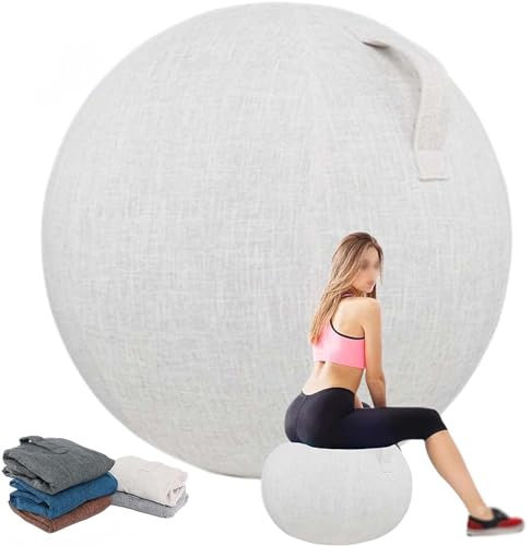 EUXCLXCL Yoga Ball HüLle Leicht und Faltbar Staubdicht Gymnastikball Stoff Cover für Sitzball Sitzball Büro Yoga Stuhl Schwangerschaft Home Gym Stilvoll und funktional,02,55cm