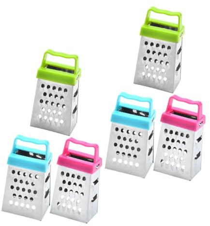 COLLBATH 6Er-Box Mini-Reibe kleine Reibe kleine Kastenreibe gemüsenudelschneider gemüseschneider Werkzeug Stahlreiben für die Küche Küchenreibe aus Edelstahl Multifunktion Schneidemaschine
