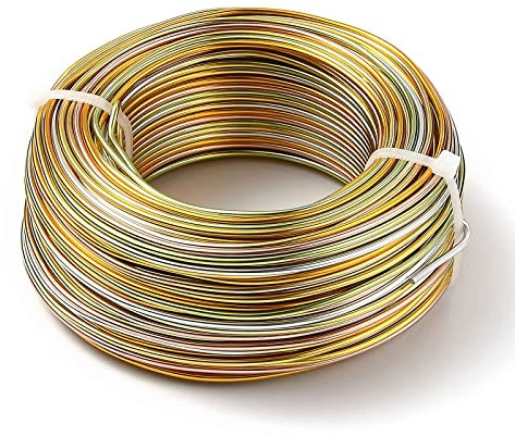 Kupferdraht, Basteldraht, 58 m/Rolle, 2 mm runder Aluminiumdraht, 3/5 Segment, bunter Metalldraht for handgefertigte DIY-Armbänder, Ohrringe, Schmuckherstellung (Farbe: B09, Größe: 2 mm) (Farbe: B11,