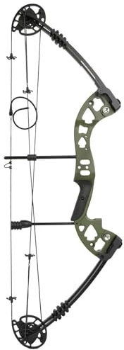 Bogenschießen Compoundbogen Einstellbares Zuggewicht 30-55 Ibs Jagdbogen für Erwachsene IBO 310 fps Compoundbogen für Links- und Rechtshänder (Verde Militar, rechte Hand)