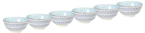 BUTLERS Dipschale mit Goldrand 240 ml gemustertes Geschirr Blau aus Porzellan -ORNAMENTS- Mikrowelle und Spülmaschinegeeignet, kleine Schalen und Schüsseln, ideal für Müsli, Obst, Desserts