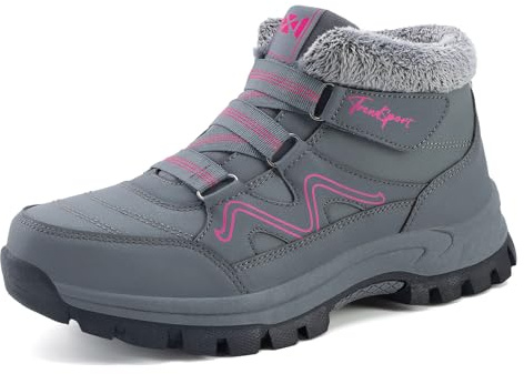 Moudn scarpe da neve donna impermeabili stivali da neve corti per inverno fodera calda stivaletti termici antiscivolo alla caviglia scarpe