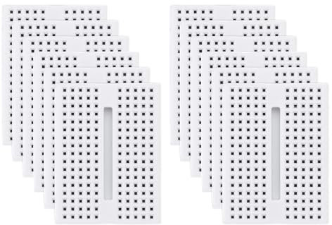 PATIKIL 12pcs Mini Breadboard, Solderless Breadboard Small Breadboard 170 Tie Points Prototype PCB Bread Board Electronics Self Adhesive Plates, SYB-170, White