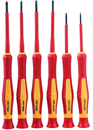 Destornillador de precisión destornillador aislante punta magnética ranurada Torx destornillador 1000V 1000V de destornillador de precisión 6 piezas