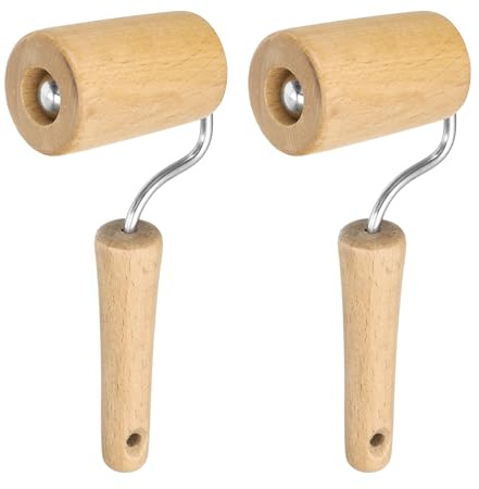sourcing map Mattarello 18,5 cm x 4,5 cm, 7 pezzi, manico in legno di acero antiaderente, mattarello per pasta di zucchero, mattarello per pasticceria, pasta di zucchero, pasta di zucchero, argilla