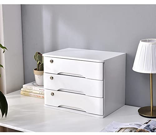 Schreibtisch-Aktenschrank aus Holz mit Schloss, Massivholz, Schreibtischablage für Schreibwaren und Make-up, A3-Schubladen für effiziente Aufbewahrung und Aufbewahrung