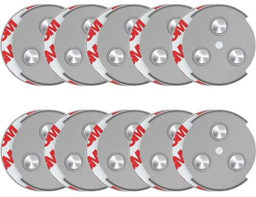 SAVS RMAX-45 Magnethalterung Rauchmelder Magnethalter 45mm - 10 Stück Set - Magnetbefestigung für Feuermelder - Brandmelder Magnetplatten Halterung - Magnet Befestigung Selbstklebend mit Klebepads | 10 selbstklebende Magnethalterungen mit 45 mm Durchmesser für Rauch-, CO- und Hitzemelder, Montage ohne Bohren.