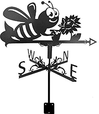 Girouette exquise en métal ornement girouette abeille Matador Vane outils de mesure girouette en acier inoxydable Indicateur de direction pour, E