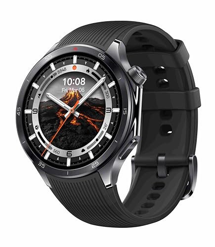 OPPO Watch X2, Display AMOLED da 1.50’’, Bluetooth 5.2 BLE, GPS, NFC, ColorOS Watch7.0, Doppio proc. Qualcomm, Ric.Rapida 0-100% 80min, 120 ore di Autonomia, ROM 32GB [Versione italiana], Lava Black