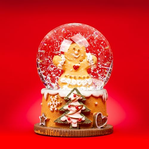 SIKORA SK23 Kleine Glas Deko Schneekugel Lebkuchenmädchen Weihnachten Weihnachtsdeko D:45mm