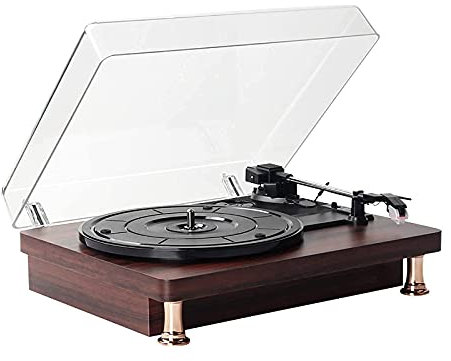 WDWDW Gramophone Tourne-Disque Phonographe Tourne-Disque Vinyle Enceinte Bluetooth Cache-poussière Platine Vinyle Gramophone Vintage