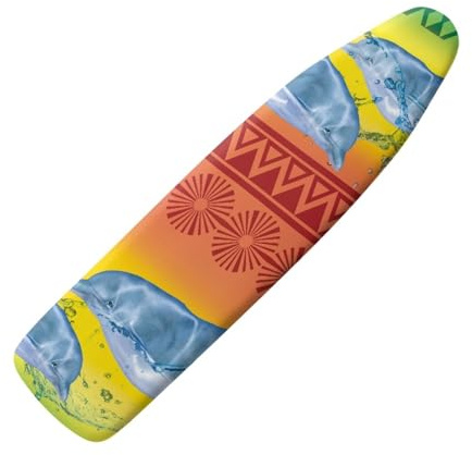 Ironing Board Covers 125 x 45 Elasticated Orange Yellow with Padding, Easy Fit and Resists Scorching,Bungee Elasticated Ironing Board Covers Large, Easy Placement