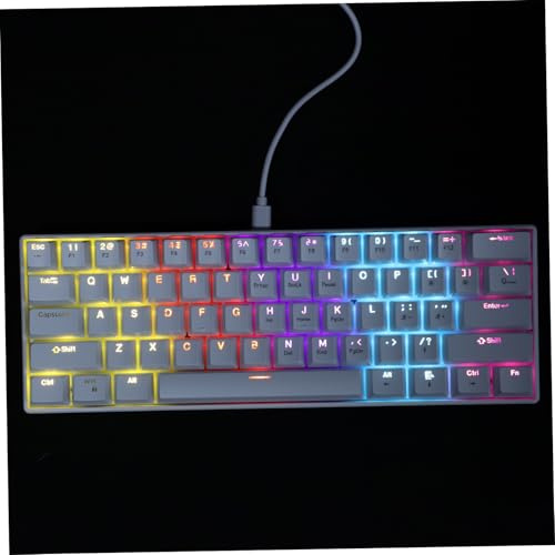BELLIFFY Clavier Mécanique Filaire Blanc Gamer Compact Rétroéclairé RGB pour PC Portable et Ordinateur Robustes Ergonomiques pour Jeu et Prolongée
