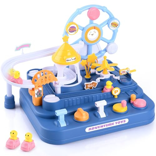 Magnetische Autorennbahn für Kleinkinder, 3+ Pädagogisches Stiel-Spielzeug, Montessori-Spielzeug für 3-Jährige, um motorische und Denkfähigkeiten zu entwickeln, Geschenk für Jungen und Mädchen