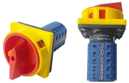 Candado de 3 posiciones con reinicio automático, 20 contactos, 5 polos, interruptor de conmutación de leva giratoria, 690 V, 20 A, LW26GS-20/5