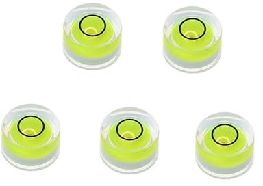 Juego de 2 niveles de burbuja redondos, mininivel de burbuja, nivel de burbuja horizontal, nivel de precisión circular, color verde(15x6MM)