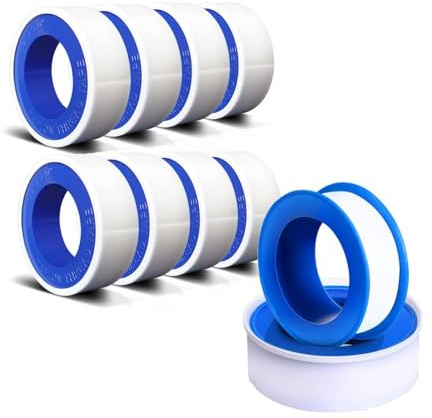 Nimblia 20 Rollen Teflonband Gewindedichtband PTFE Dichtungsband Wasserdicht - 15mm x 10m Selbstklebend Dichtband für Rohre, Küche, Sanitär und Industrie (Weiß)