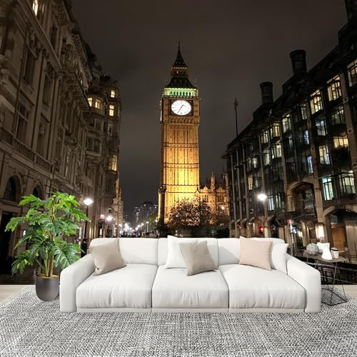 Fotomurales 250x175 cm Vista Nocturna De La Ciudad Moderna Decoración Muro Murales Papel Pintado tejido no tejido MarróN Moderna Panoramico Fotográfico Adhesivos Impermeable Papel Tapiz