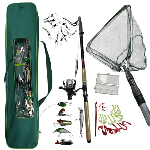 Angelset Spinnrute 2,70m XT-2705 – Angelkomplettset mit Rolle & Ködern