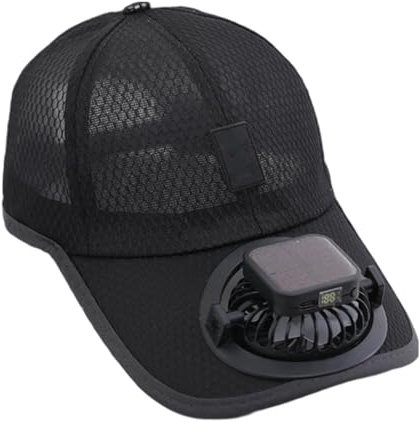 Gorra De Béisbol Transpirable con Ventilador Solar, Sombrero Solar Ajustable De 180 Grados con Ventilador, Gorros Transpirables De Enfriamiento De 3 Velocidades para Pescar Jardinería