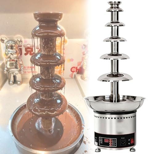 Fontana di cioccolato commerciale professionale, macchina for sciogliere la cascata, con controllo digitale, acciaio inossidabile 304, for matrimoni, feste, eventi e ristoranti(6tiers)