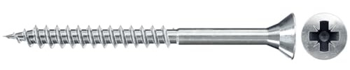 fischer Spanplattenschraube FSPII 6,0 x 140 Senkkopf blauverzinkt Teilgewinde Kreuzschlitz PZ