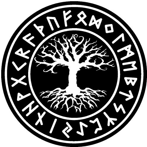 Samunshi® Aufkleber Yggdrasil mit Runen B Vikings Wikinger für Auto Motorrad in 11 Größen und 25 Farben (40x40cm schwarz)