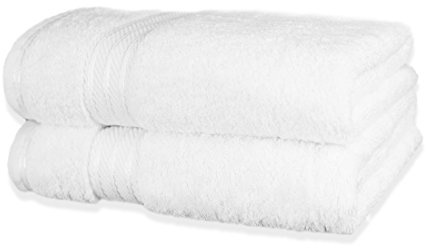 Bentley Priory Linens Handtücher für Badezimmer, Supreme Serie, 500 g/m², superweiche ägyptische Baumwolle, 2 Stück, saugfähig und schnell trocknend, 50 x 85 cm, ägyptische Baumwolle, weiß, 50X85CM
