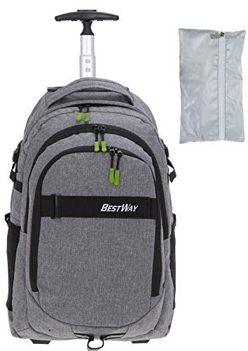 Bestway Trolley Schulrucksack Schultrolley 2 Teile Set Packer Evo inklusive Regenhülle 40244 (Dark Side (grau) 1701)