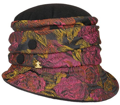 LIERYS Tovara Glockenhut Stoffhut Made in Italy Damen Herbst Winter schwarz-gelb One Size