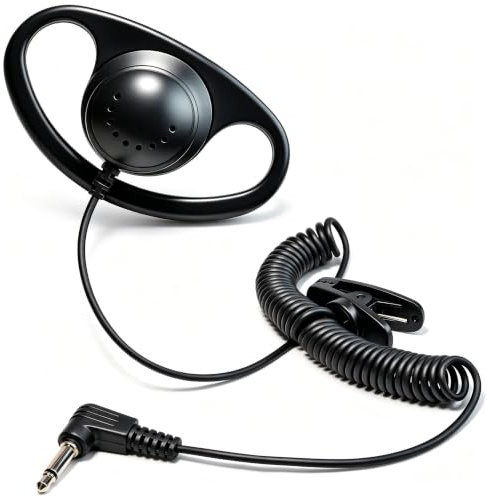 HYS Ohrhörer Hörmuschel 3,5 mm Halteclip höre nur zu D-förmige Kopfhörer Security Headset für Funkgerät