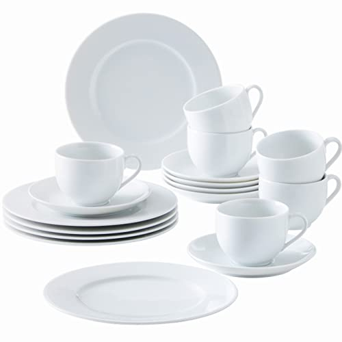 KAHLA 050104A90005C Aronda Kaffee-Set 18tlg. | weißes Kaffeeset für 6 Personen aus Porzellan